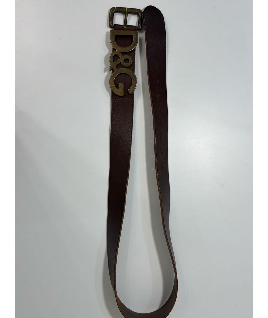 DOLCE&GABBANA Коричневый кожаный ремень, фото 3