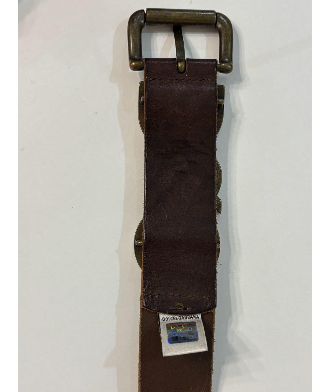 DOLCE&GABBANA Коричневый кожаный ремень, фото 2
