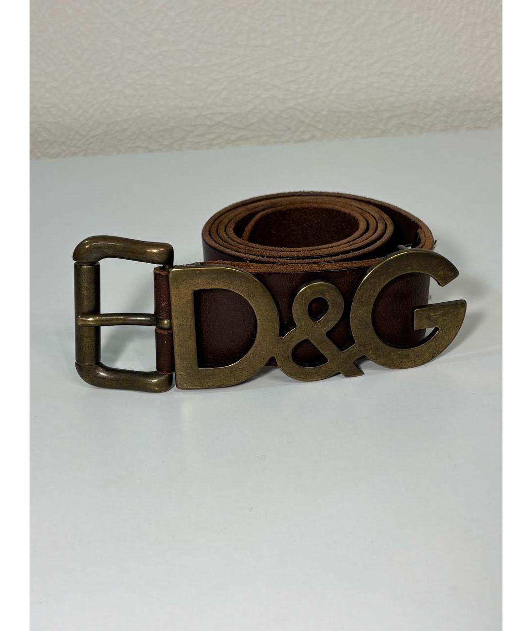 DOLCE&GABBANA Коричневый кожаный ремень, фото 7