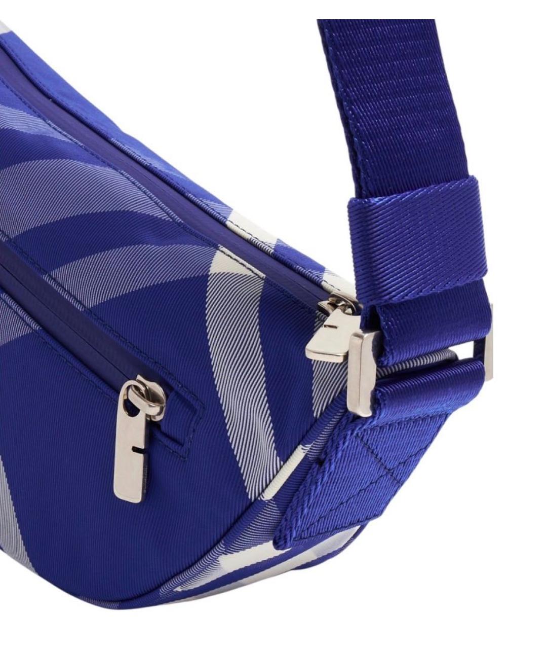 BURBERRY Синяя тканевая сумка на плечо, фото 5
