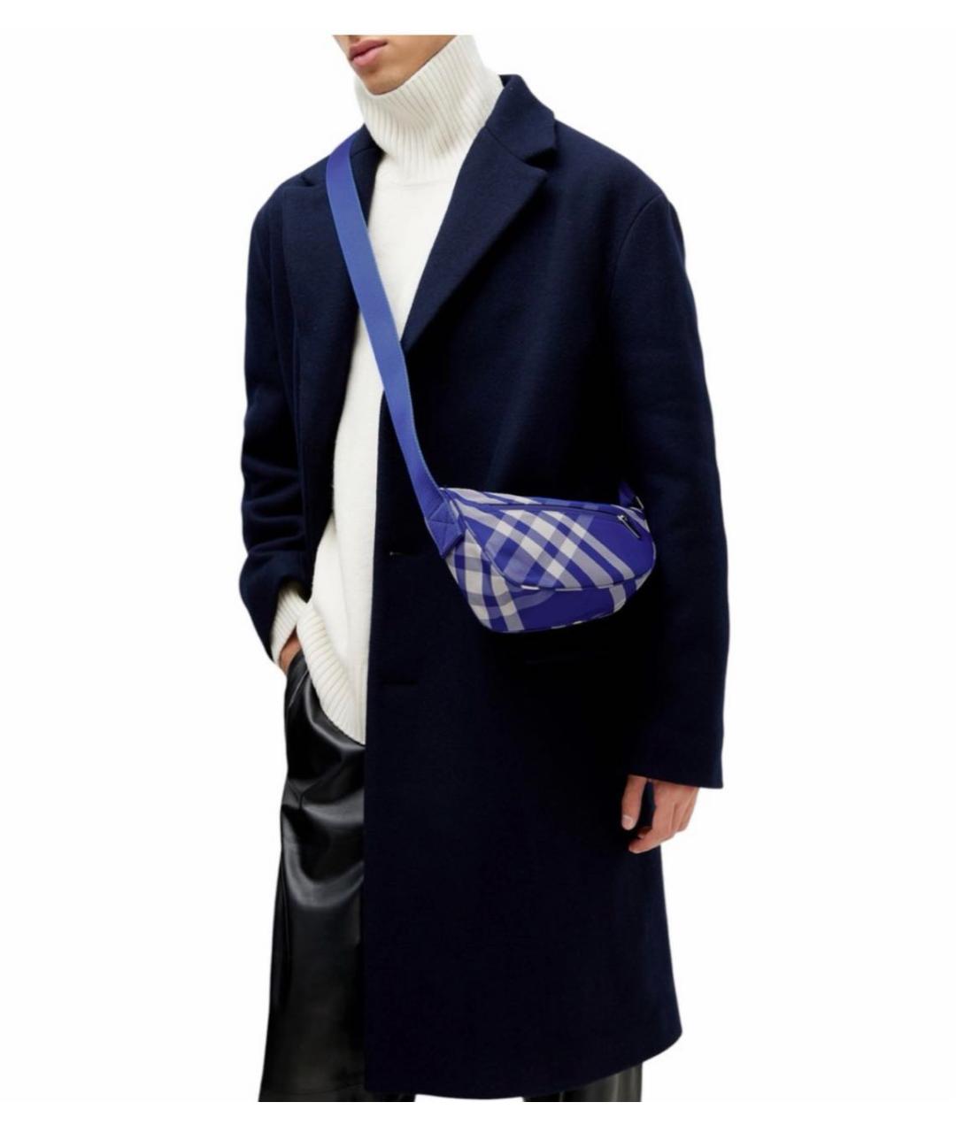 BURBERRY Синяя тканевая сумка на плечо, фото 7