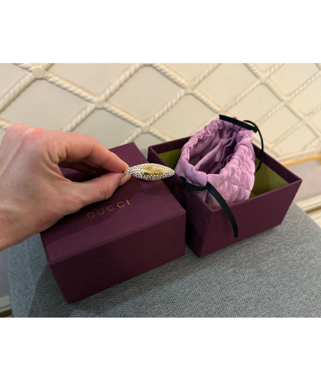 GUCCI Золотое металлическое кольцо, фото 5