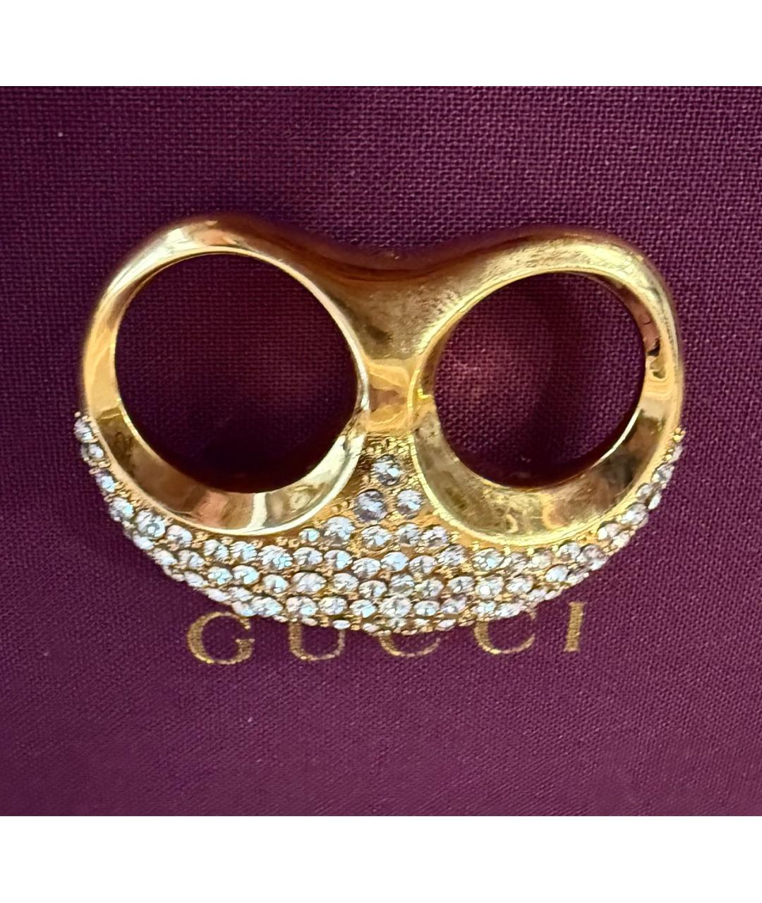 GUCCI Золотое металлическое кольцо, фото 4