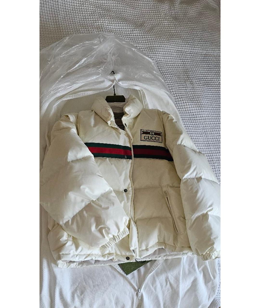 GUCCI Белый полиэстеровый пуховик, фото 5