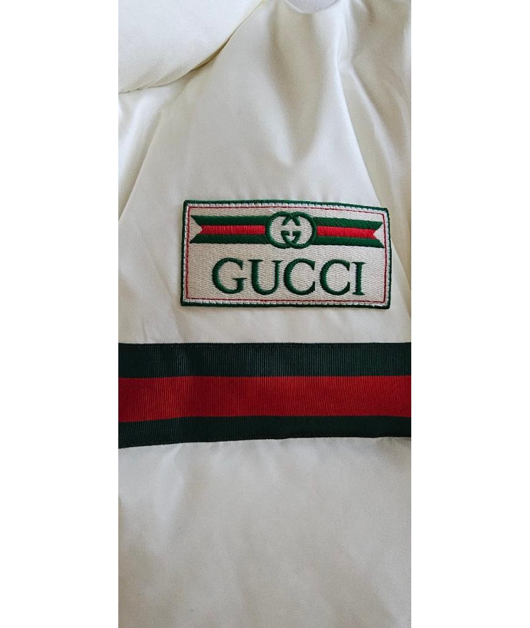 GUCCI Белый полиэстеровый пуховик, фото 4