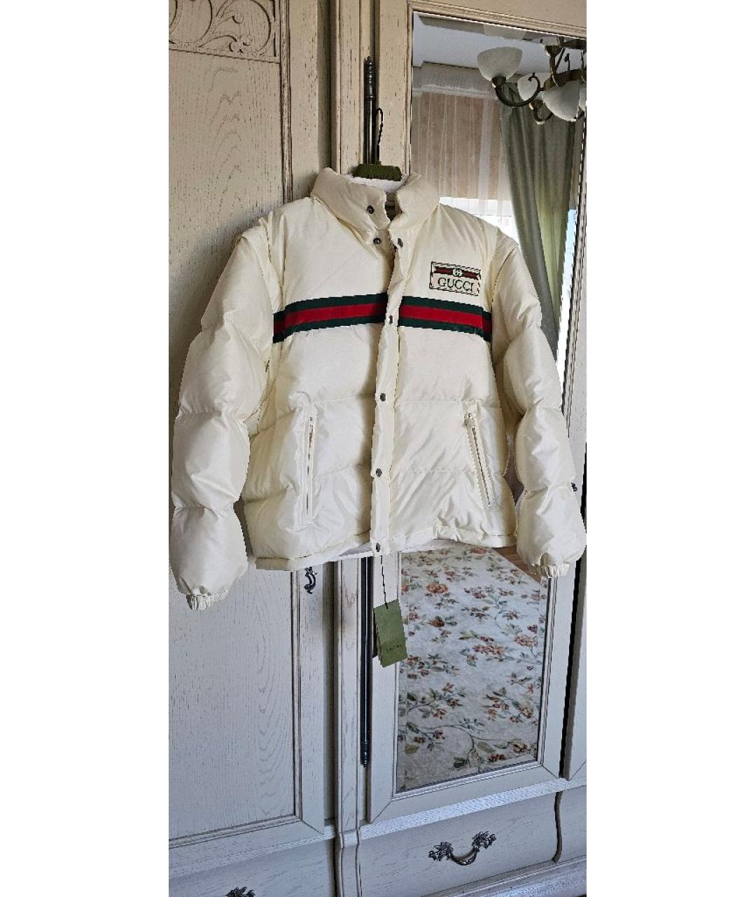 GUCCI Белый полиэстеровый пуховик, фото 10