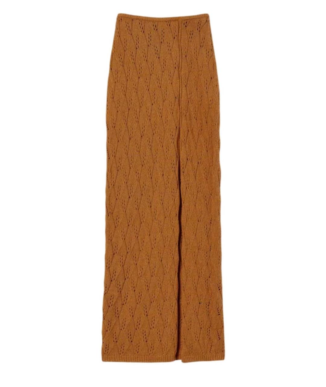 TWIN-SET Коричневая шерстяная юбка макси, фото 1