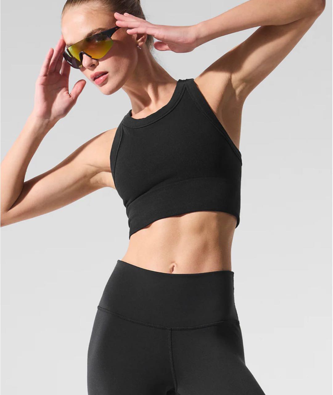 ALO YOGA Черная майка, фото 2