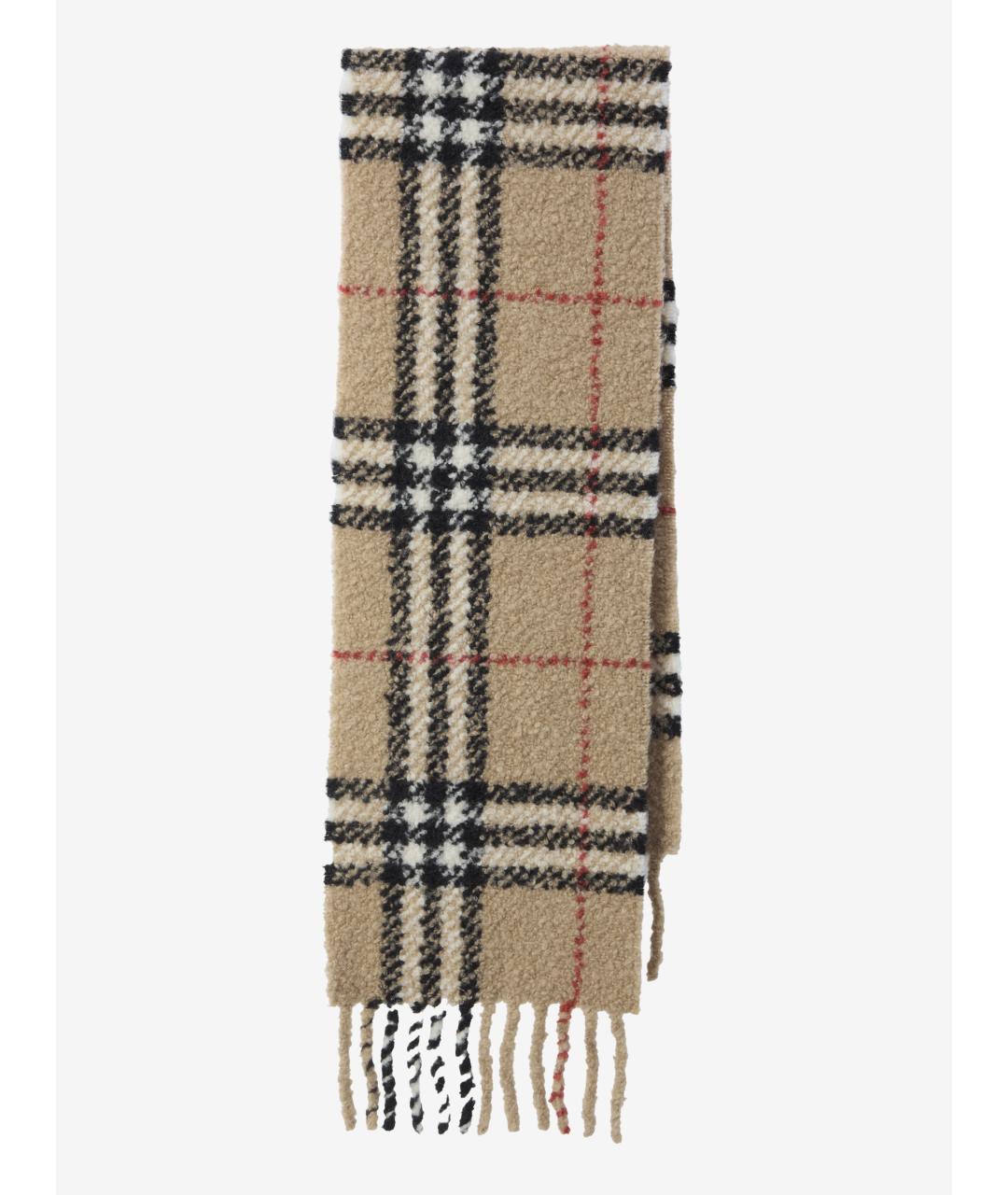 BURBERRY Бежевый шерстяной шарф, фото 3