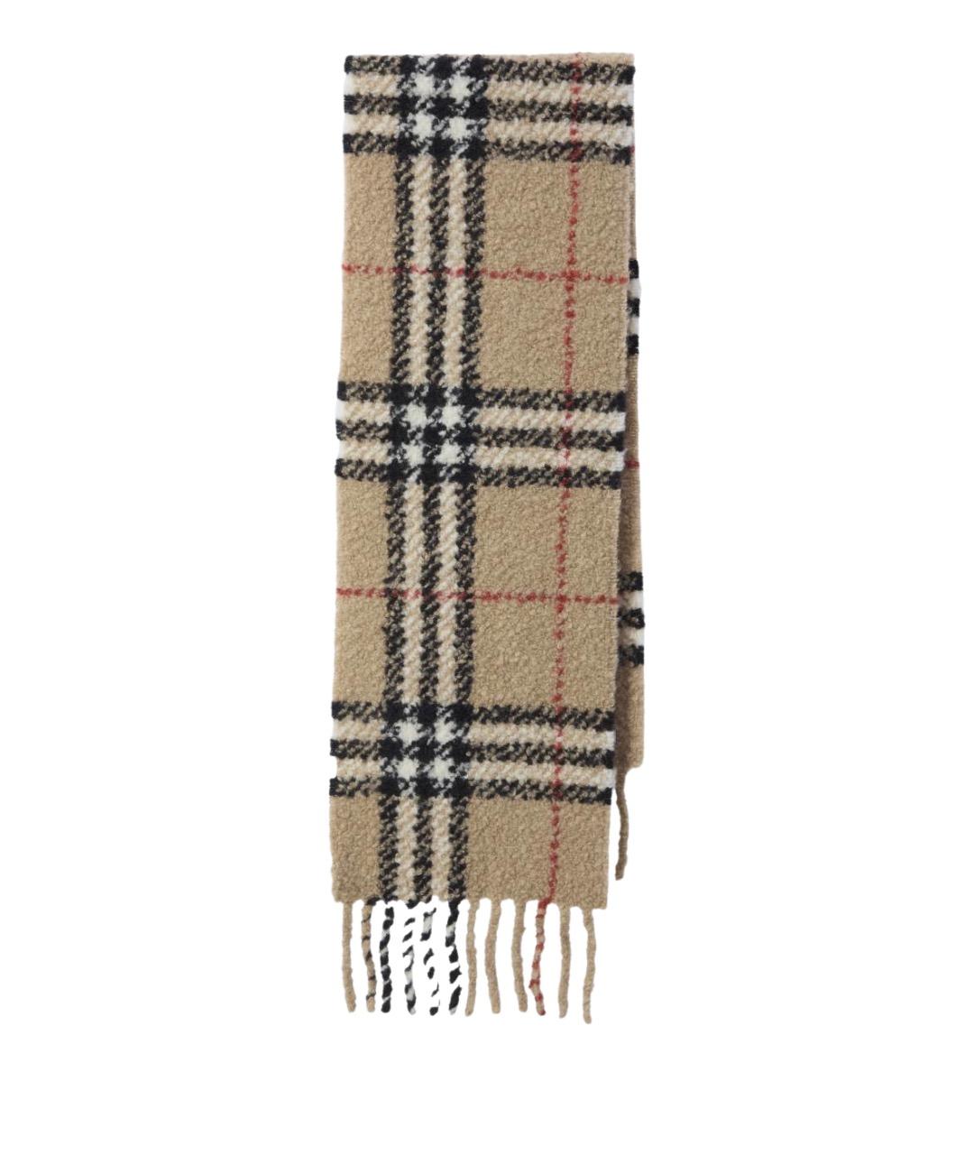 BURBERRY Бежевый шерстяной шарф, фото 1