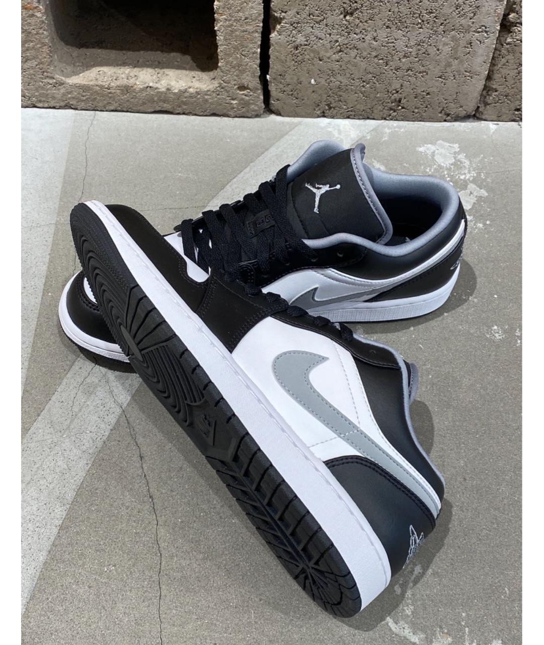JORDAN Черные кожаные низкие кроссовки / кеды, фото 7
