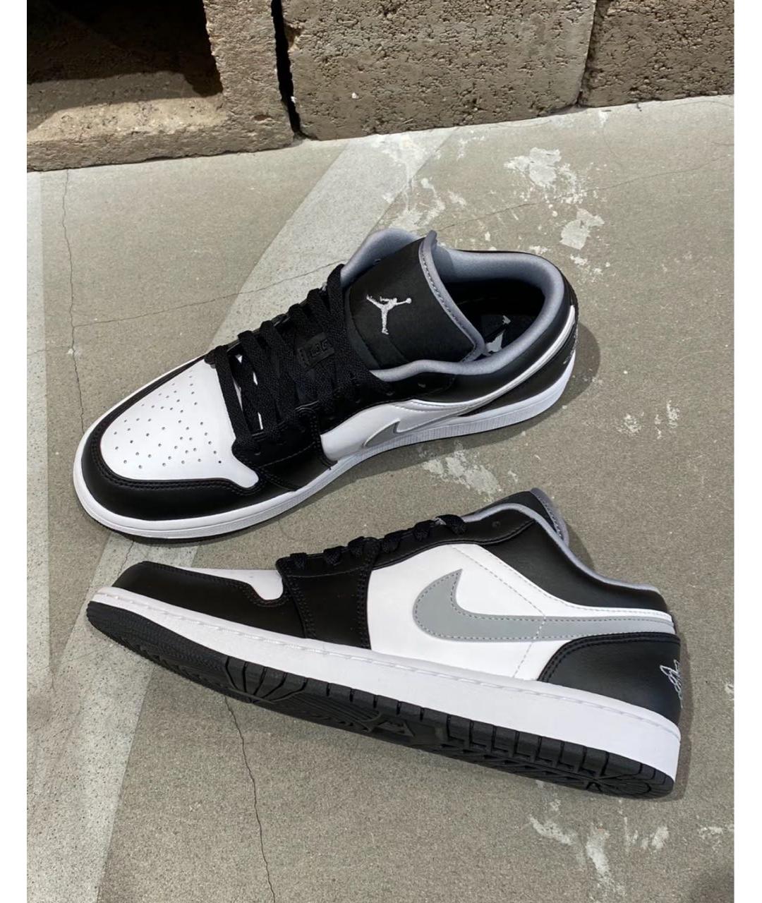 JORDAN Черные кожаные низкие кроссовки / кеды, фото 5
