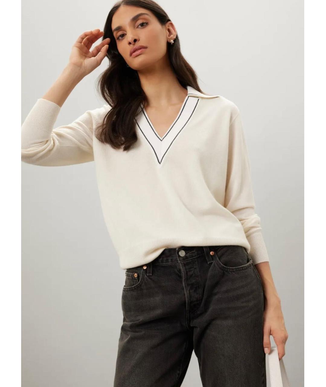 SANDRO Бежевый шерстяной джемпер / свитер, фото 7