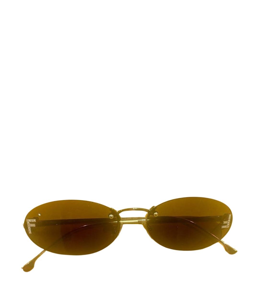 FENDI Черные металлические солнцезащитные очки, фото 1