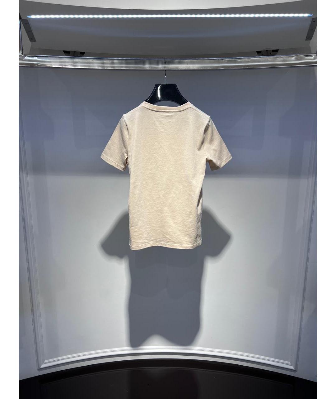 CELINE Бежевая хлопковая футболка, фото 3
