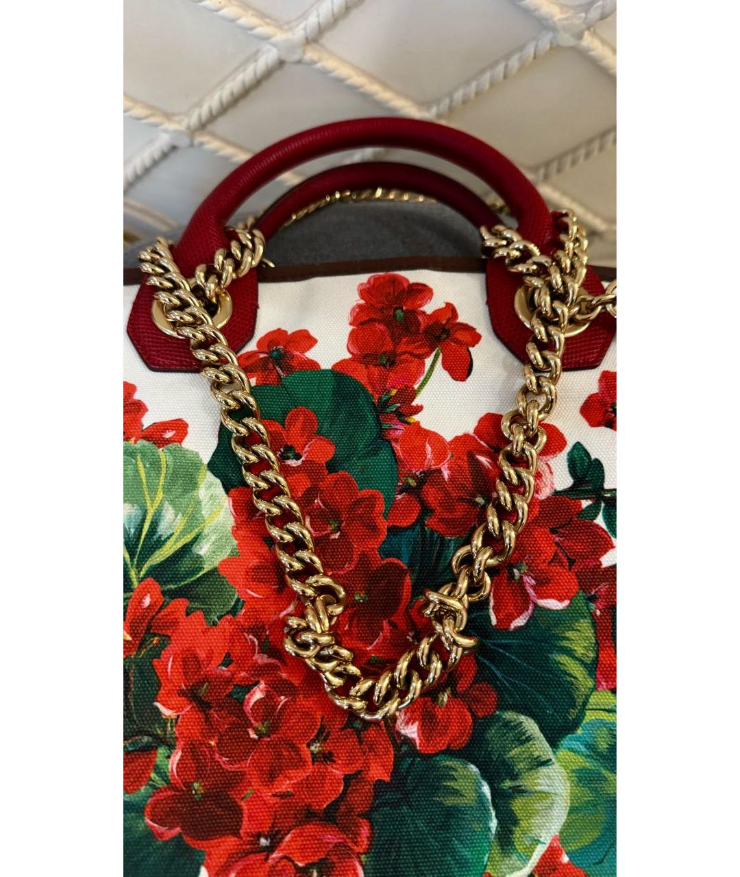 DOLCE&GABBANA Красная тканевая сумка тоут, фото 8