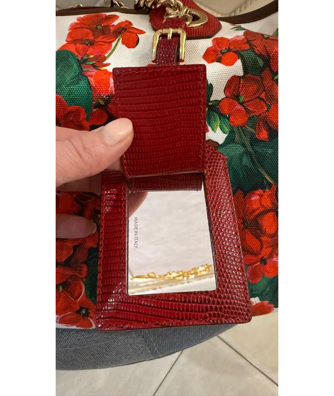 DOLCE&GABBANA Красная тканевая сумка тоут, фото 7