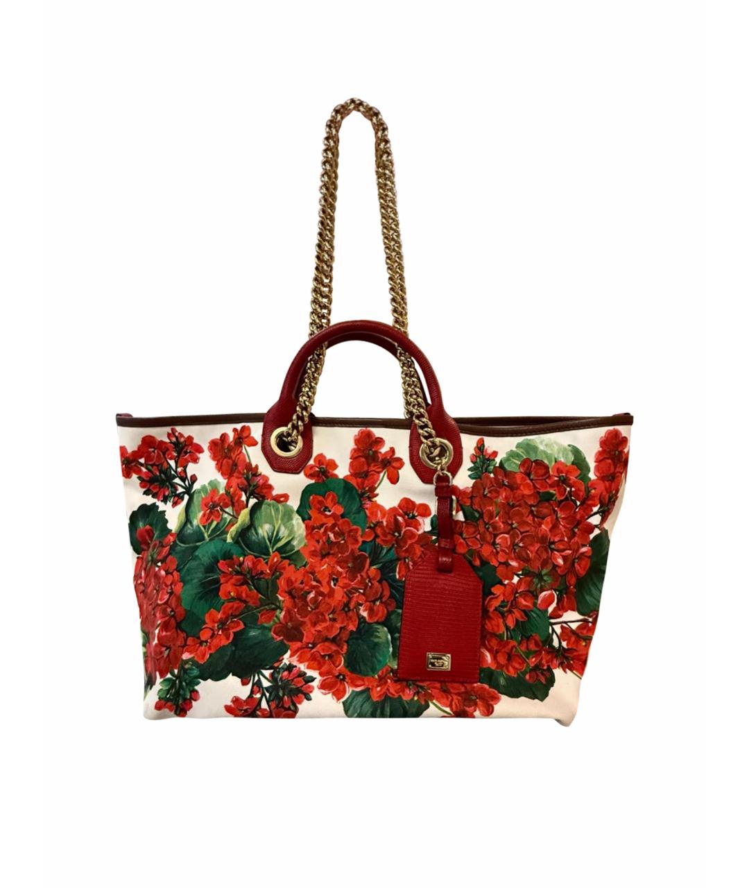 DOLCE&GABBANA Красная тканевая сумка тоут, фото 1