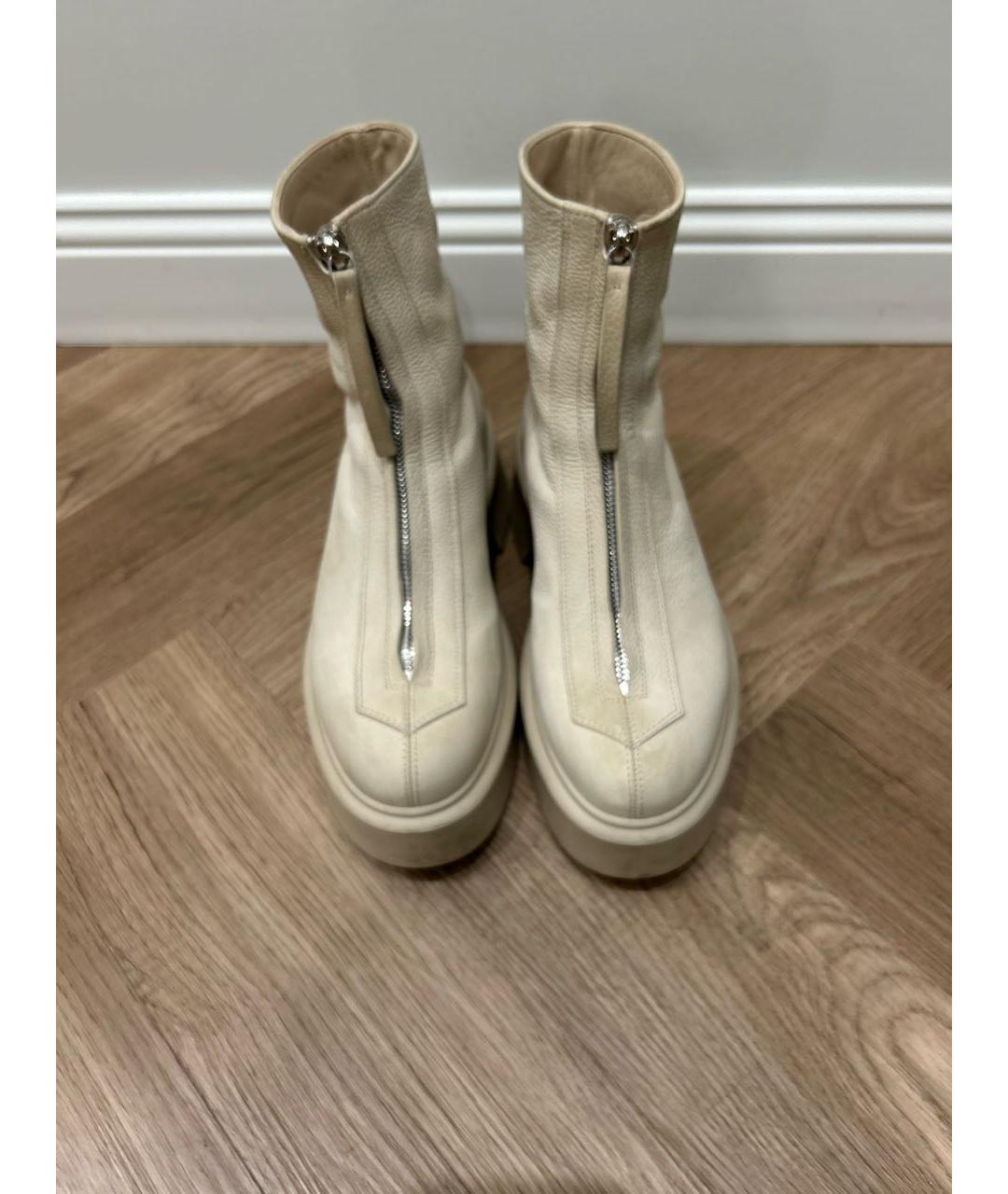 THE ROW Бежевые кожаные ботинки, фото 2