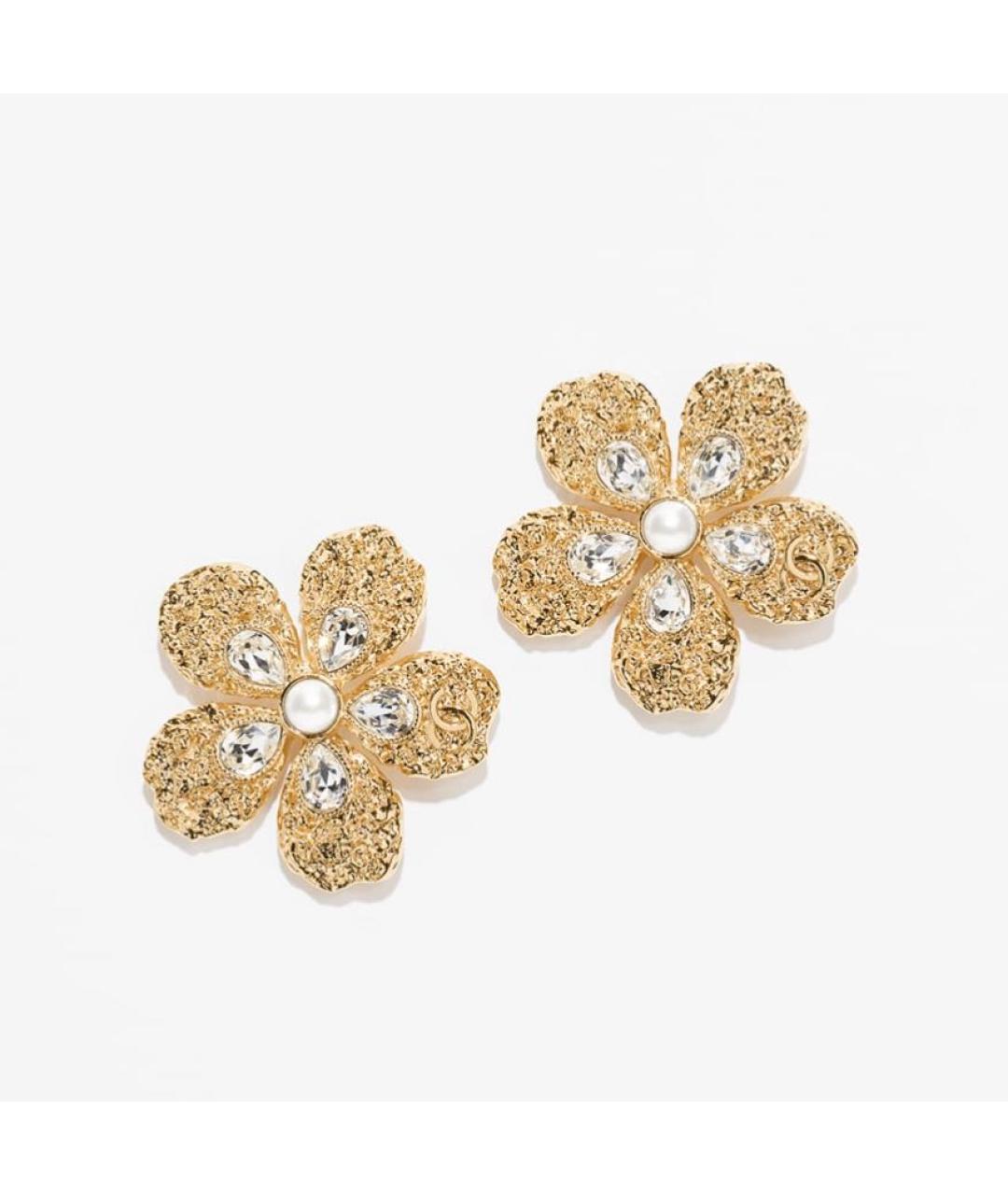 CHANEL Золотые металлические серьги, фото 4