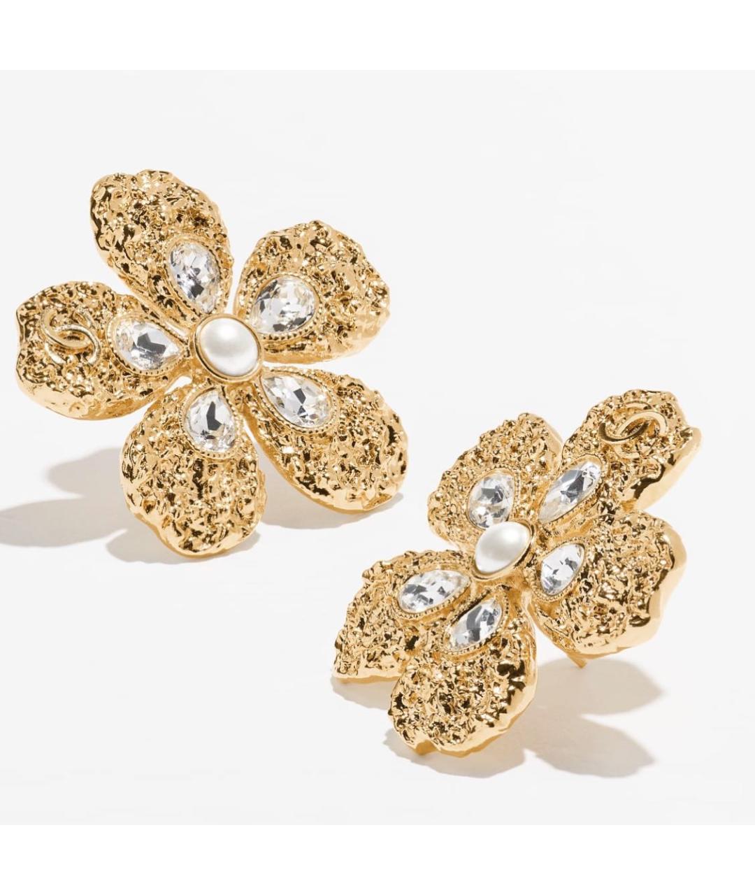 CHANEL Золотые металлические серьги, фото 2