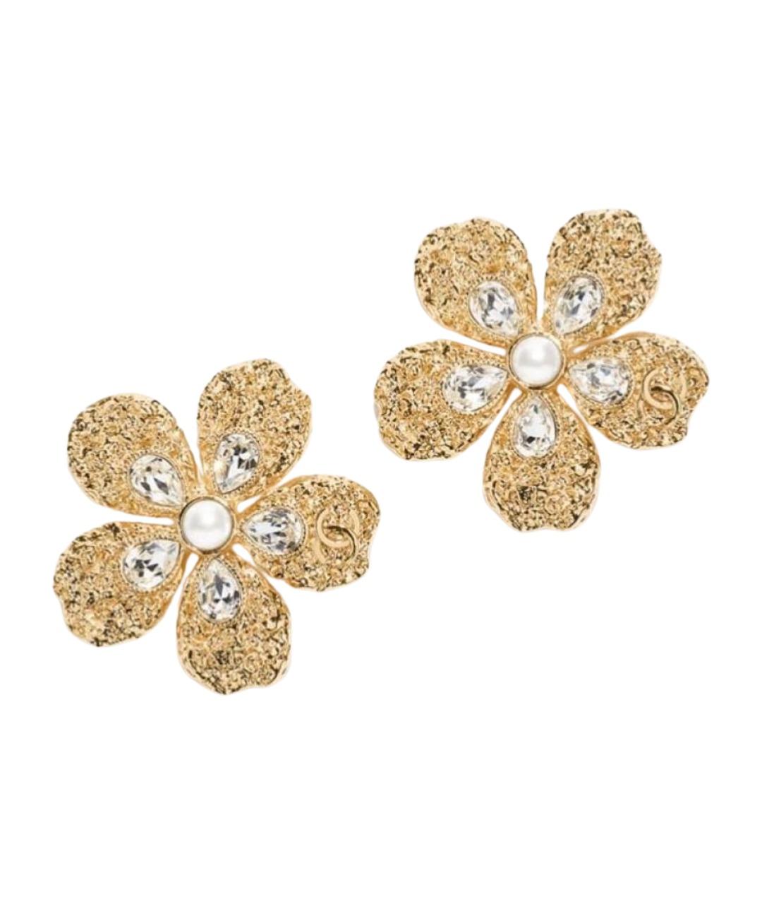 CHANEL Золотые металлические серьги, фото 1