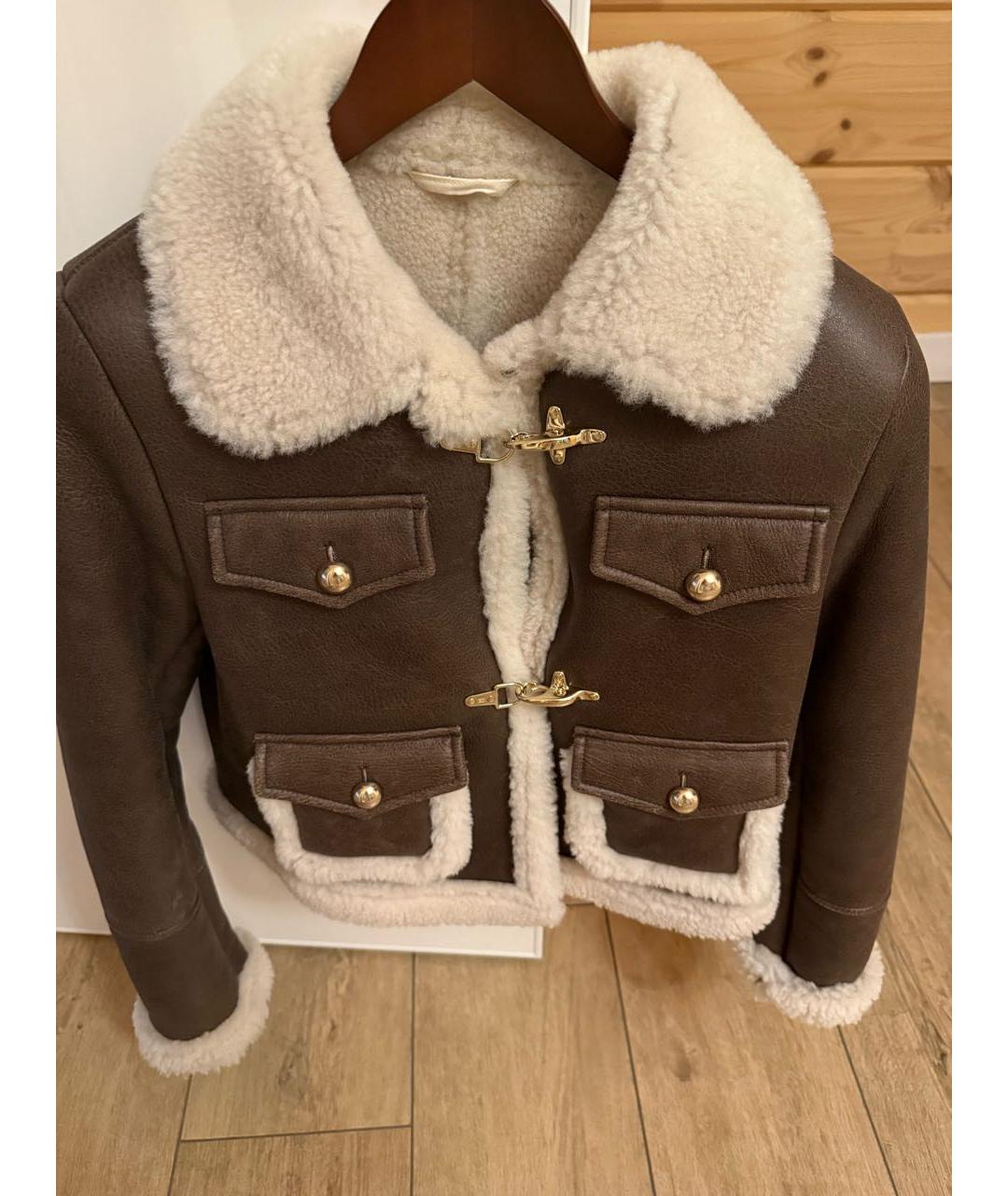 FAY Коричневая кожаная дубленка, фото 3