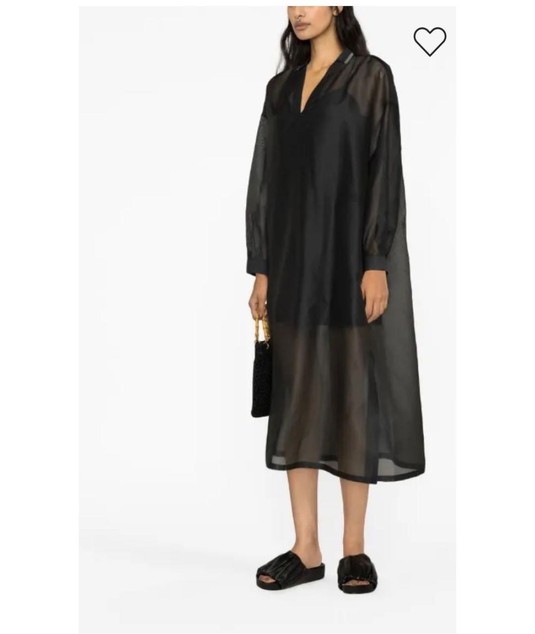 FABIANA FILIPPI Антрацитовое шелковое коктейльное платье, фото 7