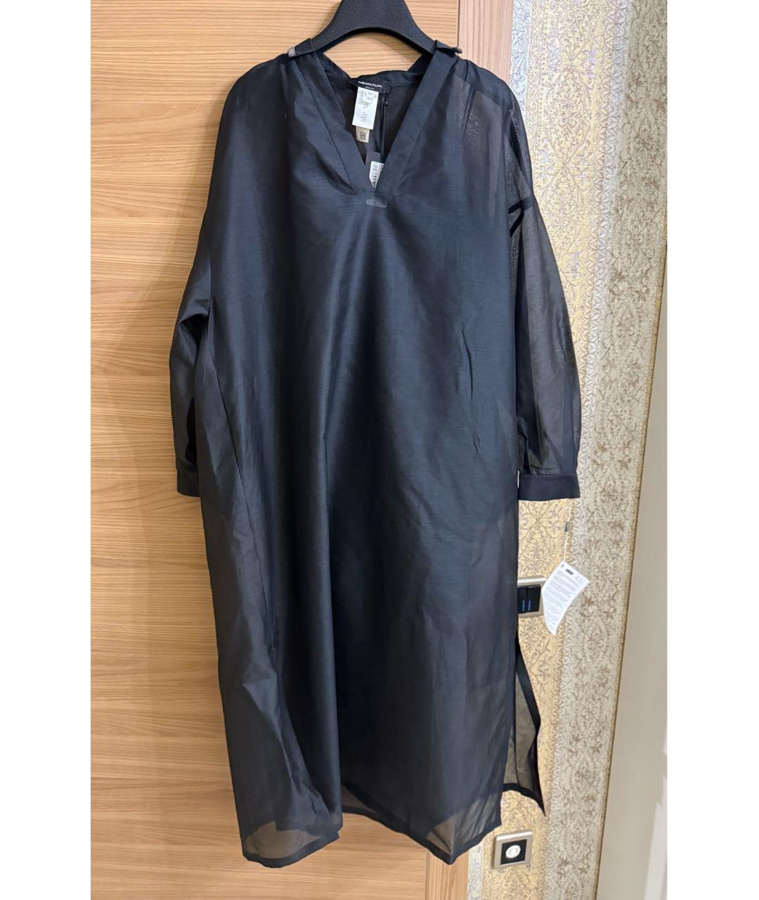 FABIANA FILIPPI Антрацитовое шелковое коктейльное платье, фото 2