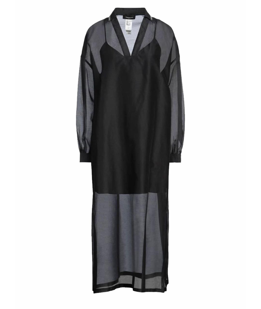 FABIANA FILIPPI Антрацитовое шелковое коктейльное платье, фото 1