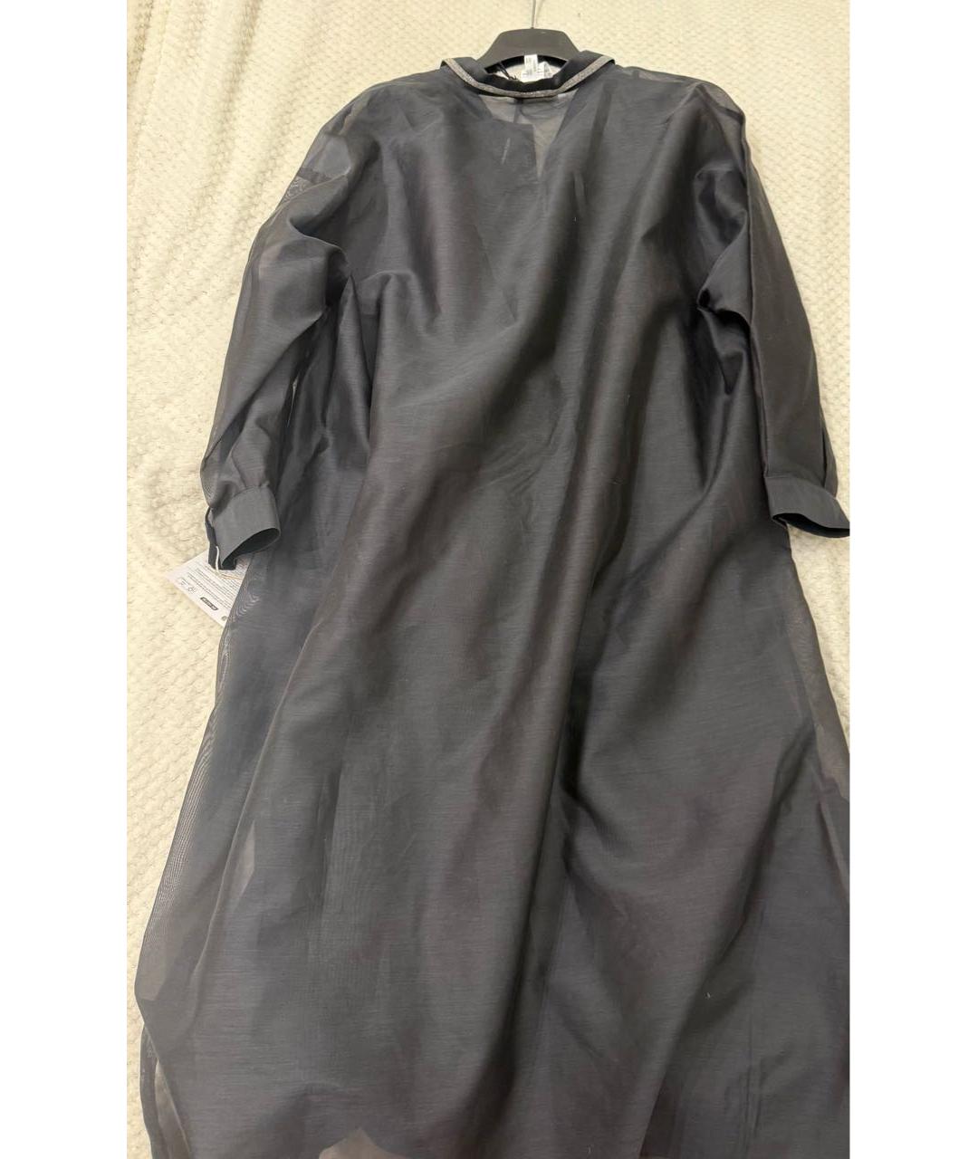 FABIANA FILIPPI Антрацитовое шелковое коктейльное платье, фото 6