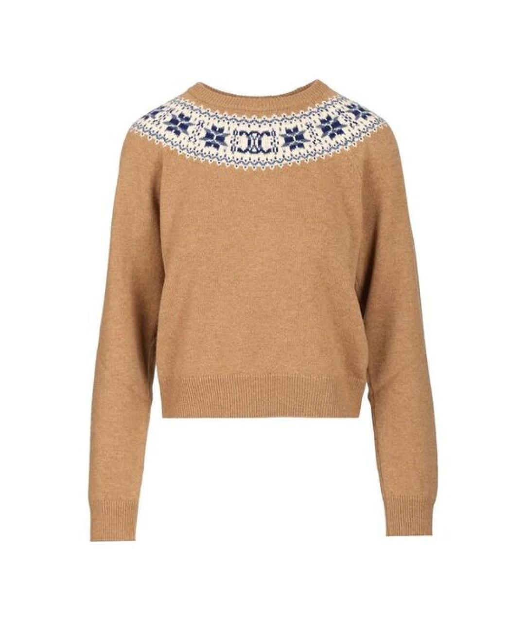 CELINE Бежевый кашемировый джемпер / свитер, фото 1