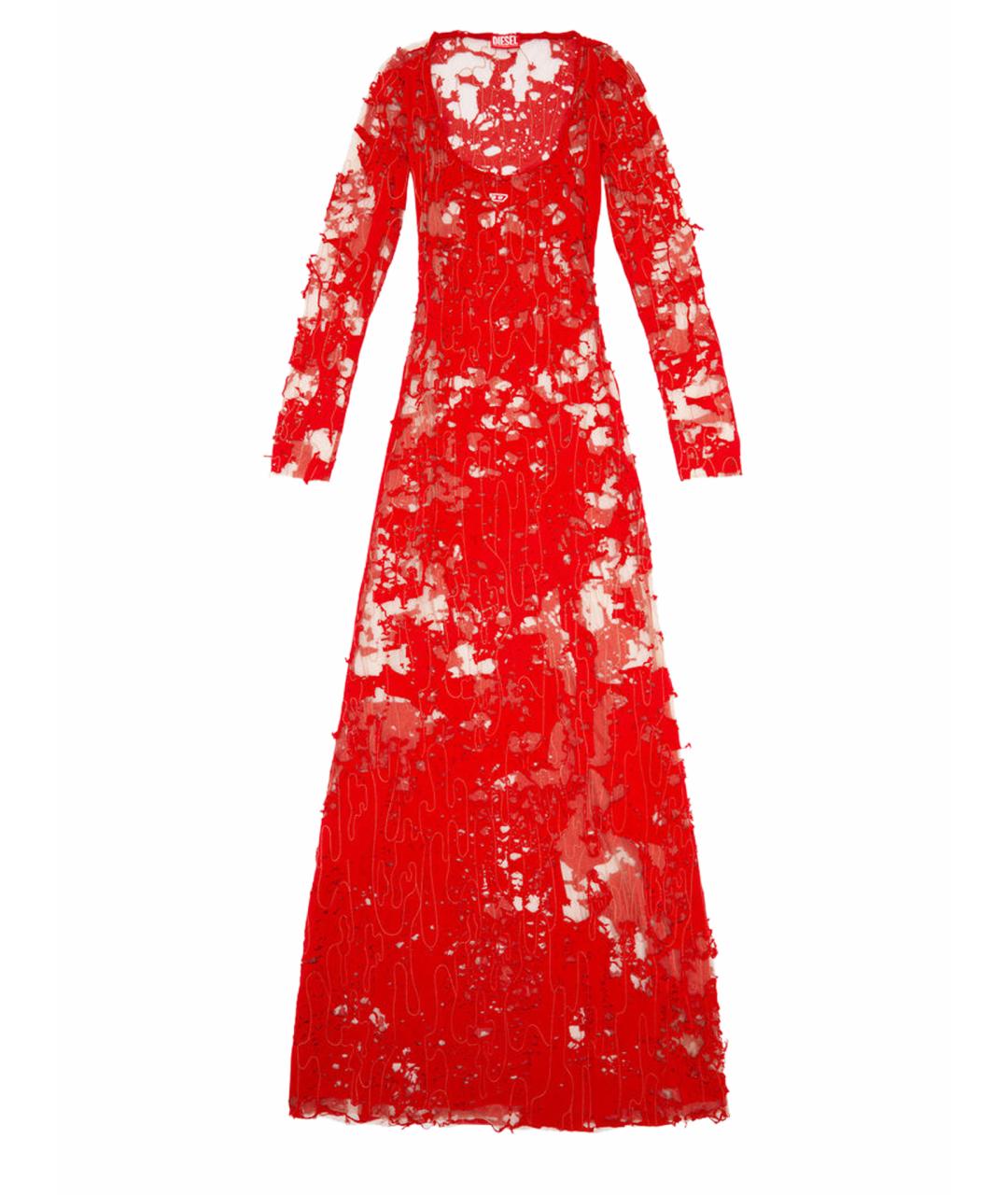DIESEL Красное хлопковое вечернее платье, фото 1