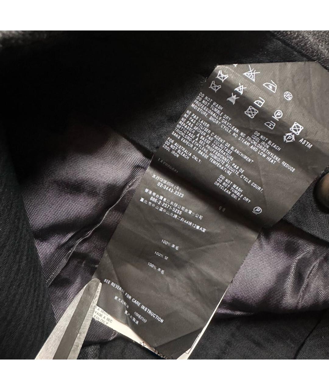 PRADA Антрацитовые шерстяные классические брюки, фото 7