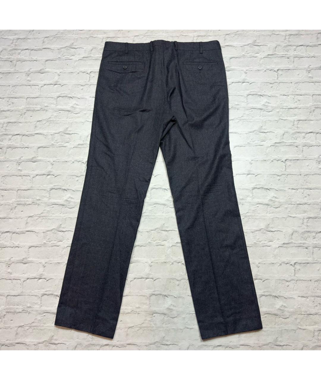 PRADA Антрацитовые шерстяные классические брюки, фото 2