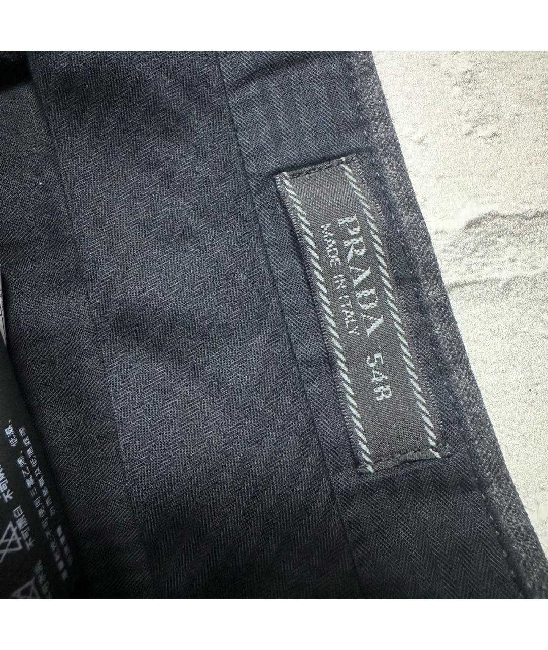 PRADA Антрацитовые шерстяные классические брюки, фото 5