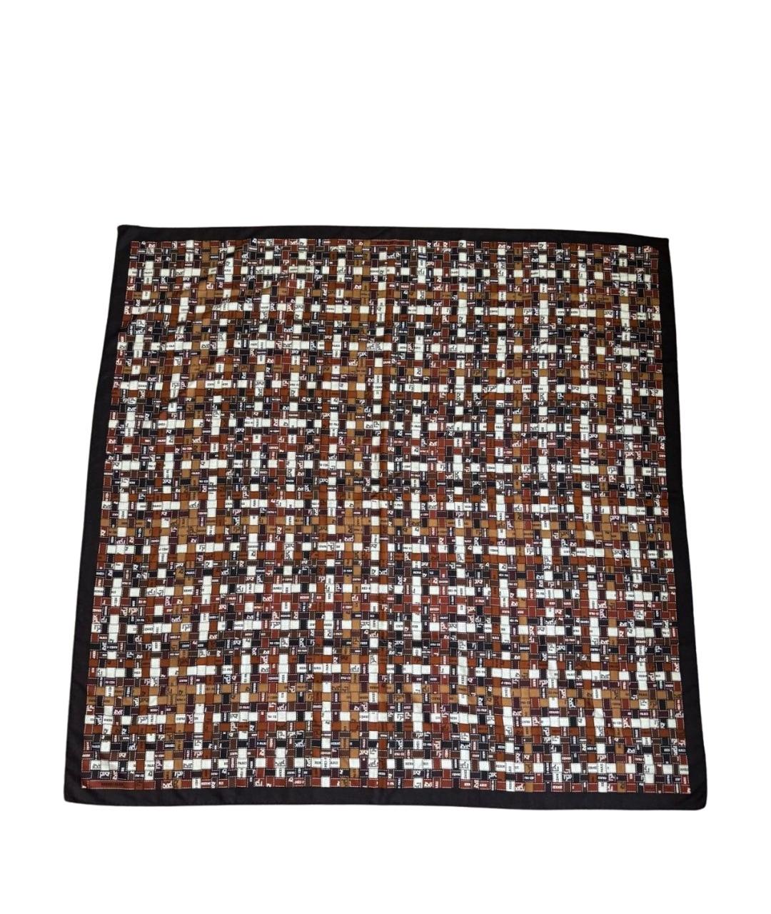 HERMES Коричневый кашемировый платок, фото 1