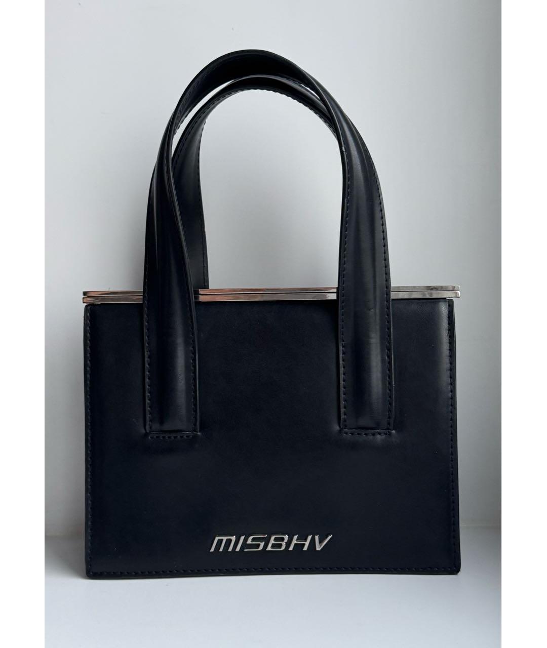 MISBHV Черная кожаная сумка с короткими ручками, фото 9