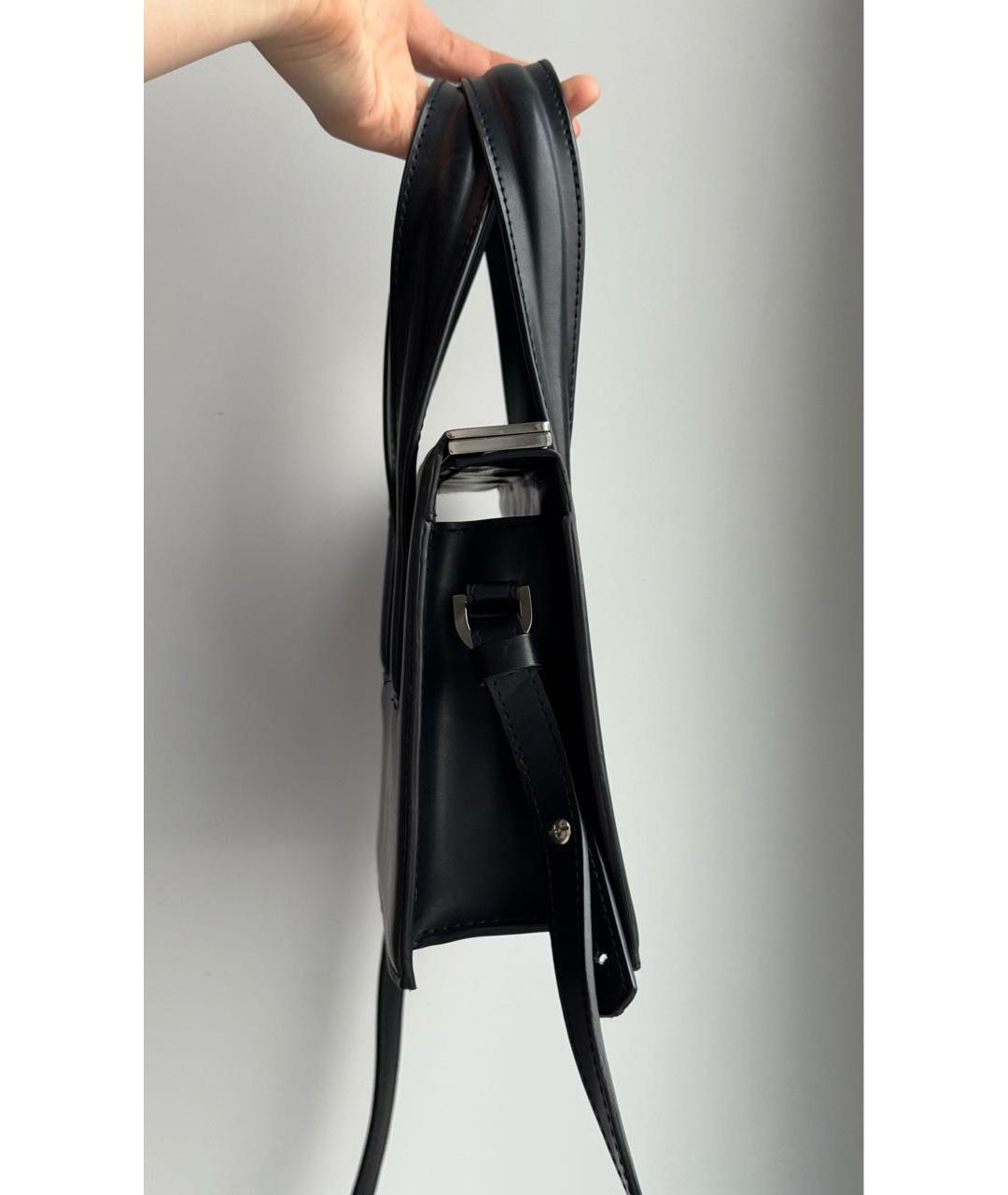 MISBHV Черная кожаная сумка с короткими ручками, фото 2