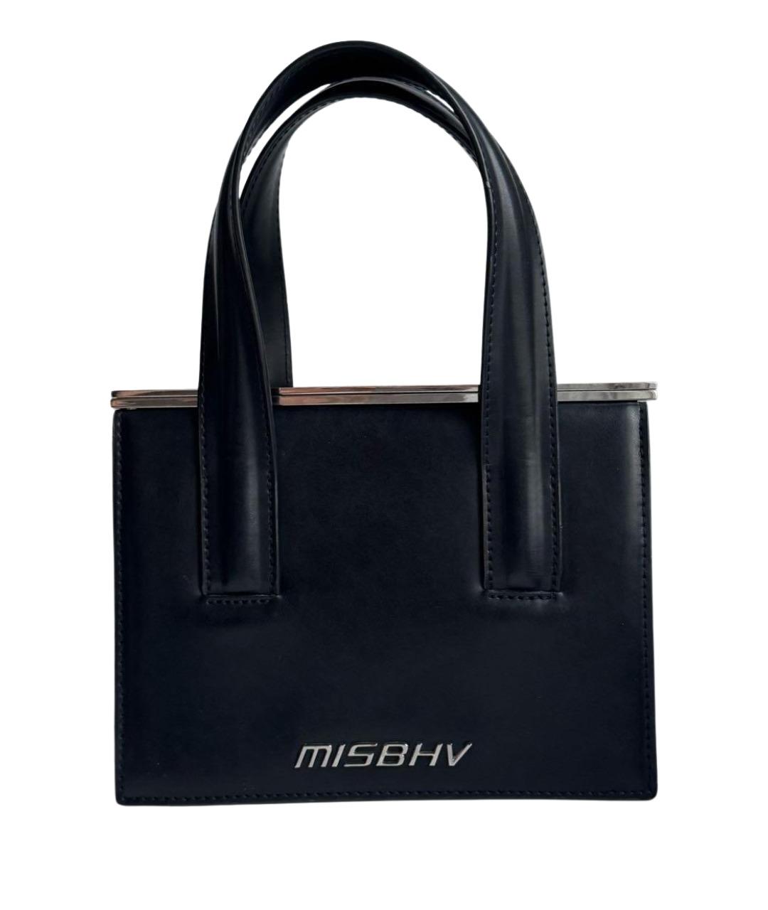 MISBHV Черная кожаная сумка с короткими ручками, фото 1