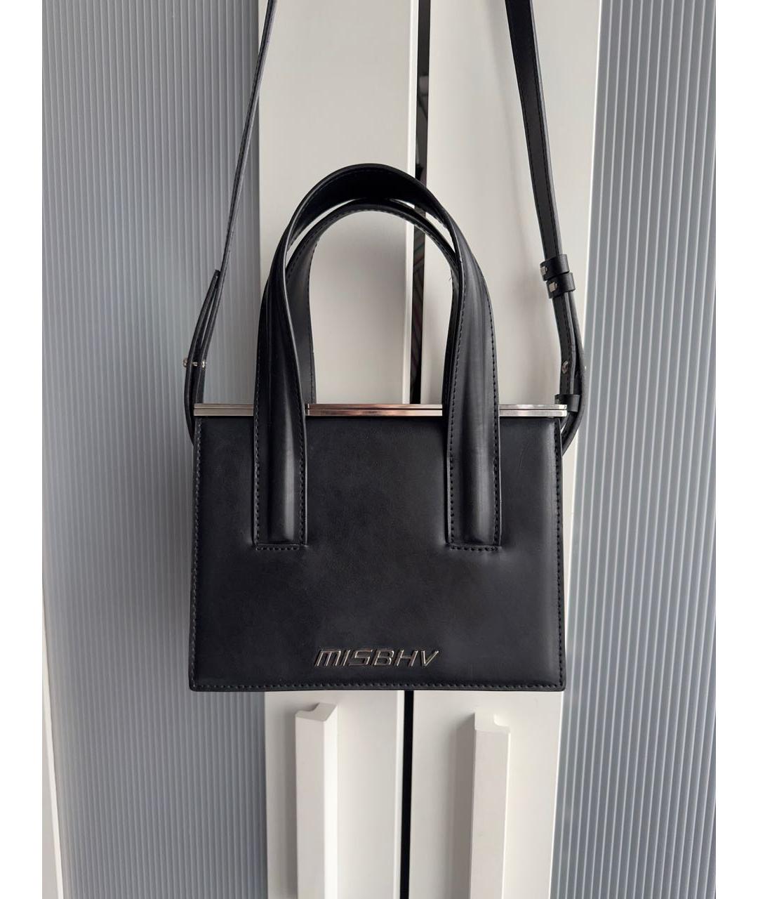MISBHV Черная кожаная сумка с короткими ручками, фото 6