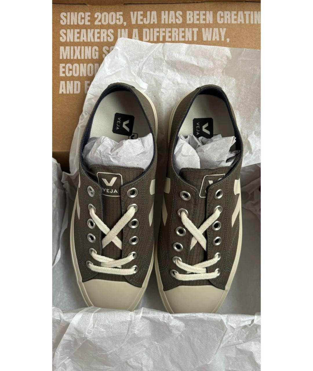 VEJA Зеленые текстильные кеды, фото 4