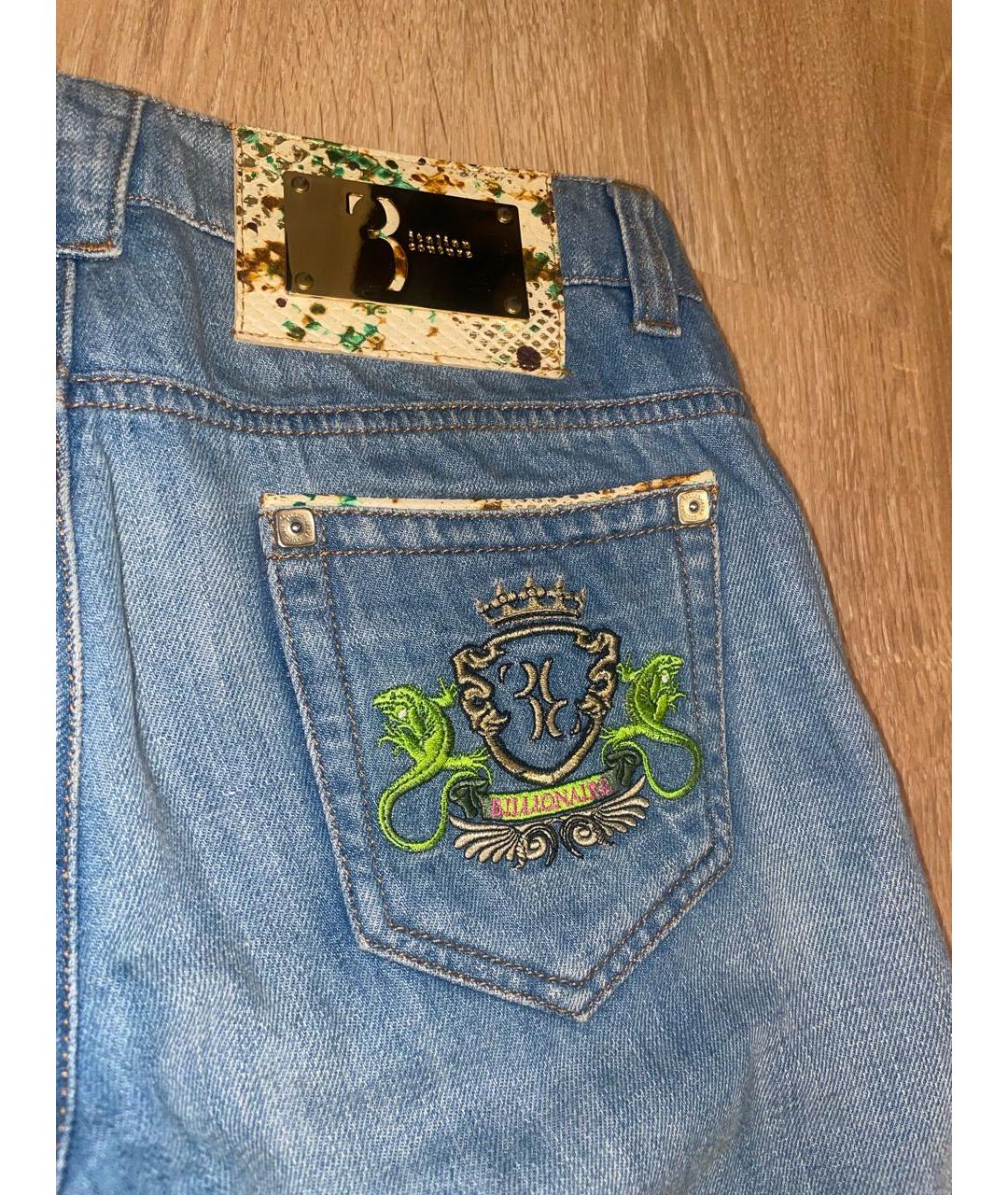 BILLIONAIRE Голубые хлопковые прямые джинсы, фото 7
