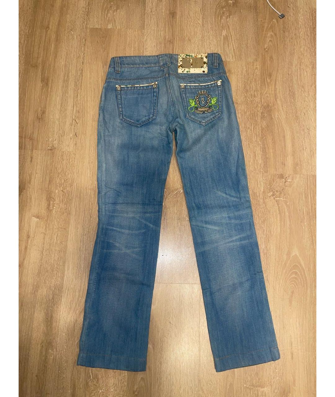 BILLIONAIRE Голубые хлопковые прямые джинсы, фото 2