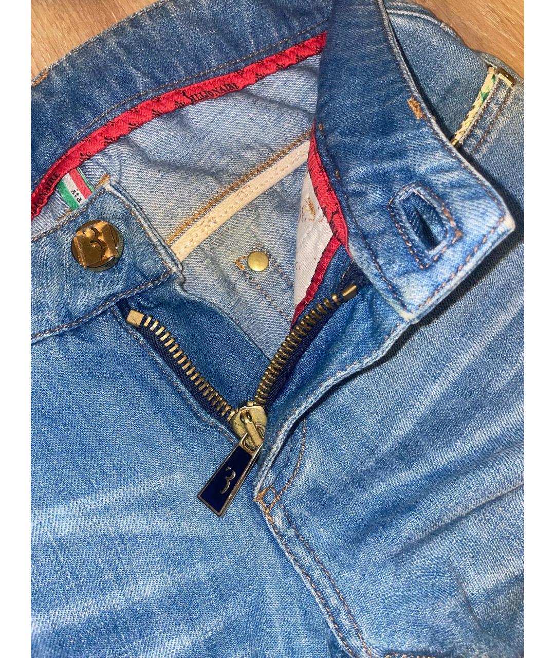 BILLIONAIRE Голубые хлопковые прямые джинсы, фото 6