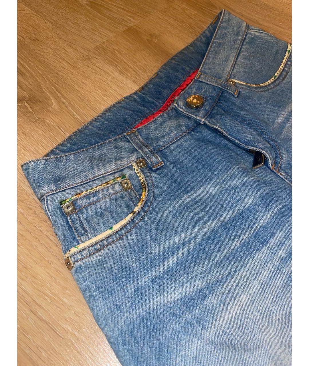 BILLIONAIRE Голубые хлопковые прямые джинсы, фото 4