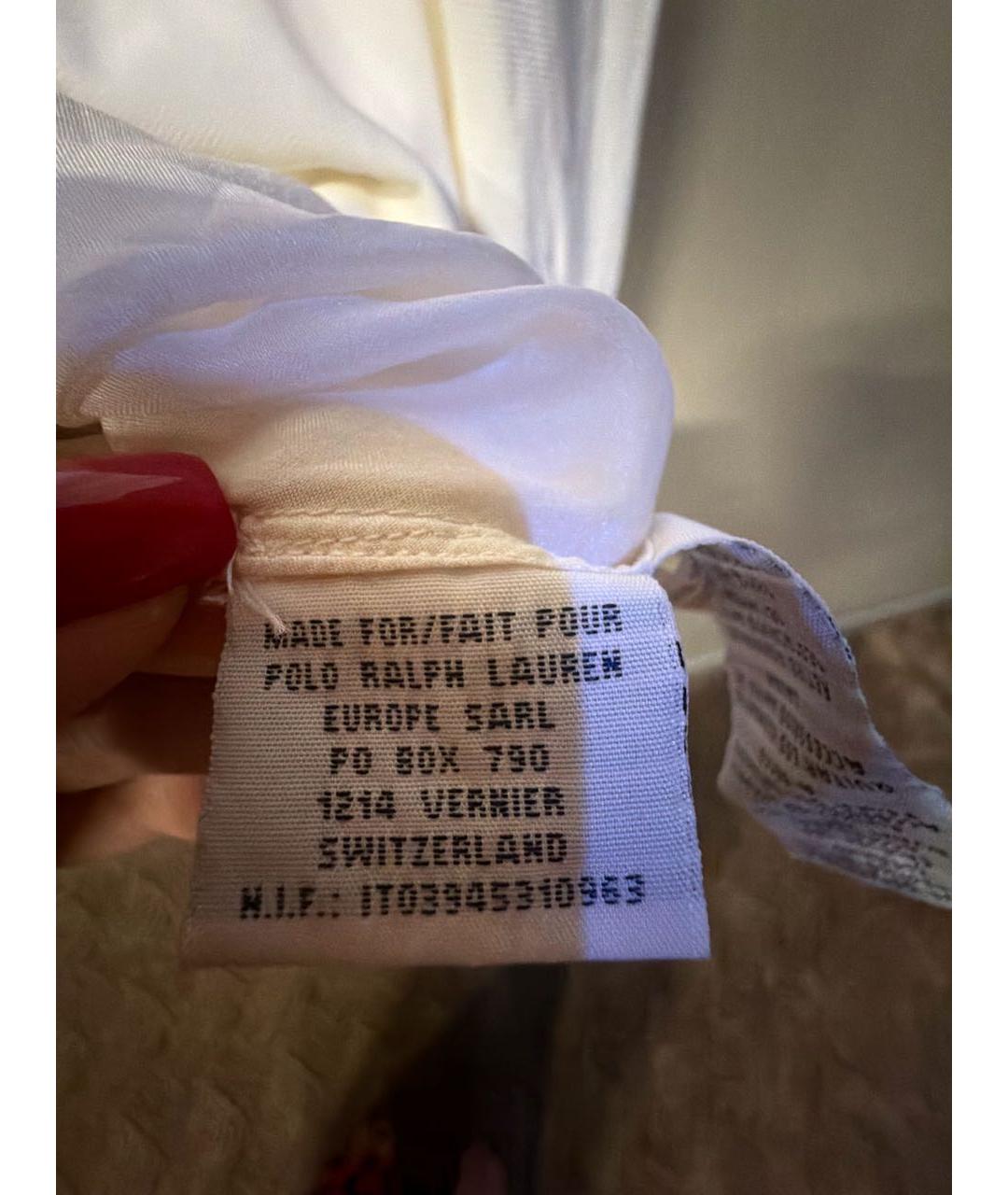 RALPH LAUREN Белое вискозное коктейльное платье, фото 7