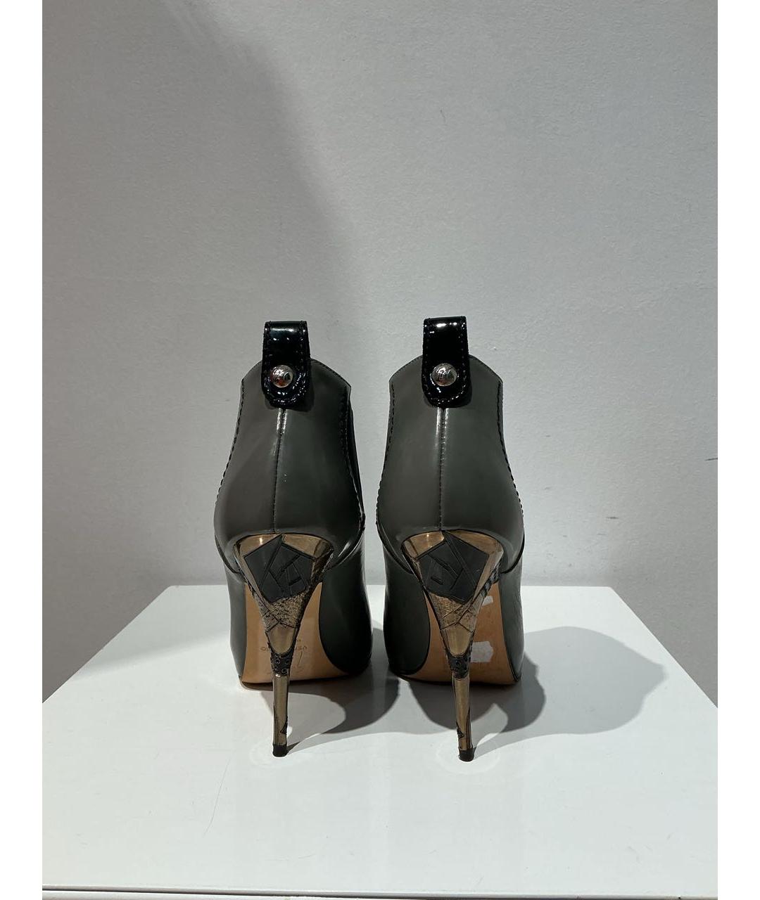 GIUSEPPE ZANOTTI DESIGN Антрацитовые кожаные ботильоны, фото 3