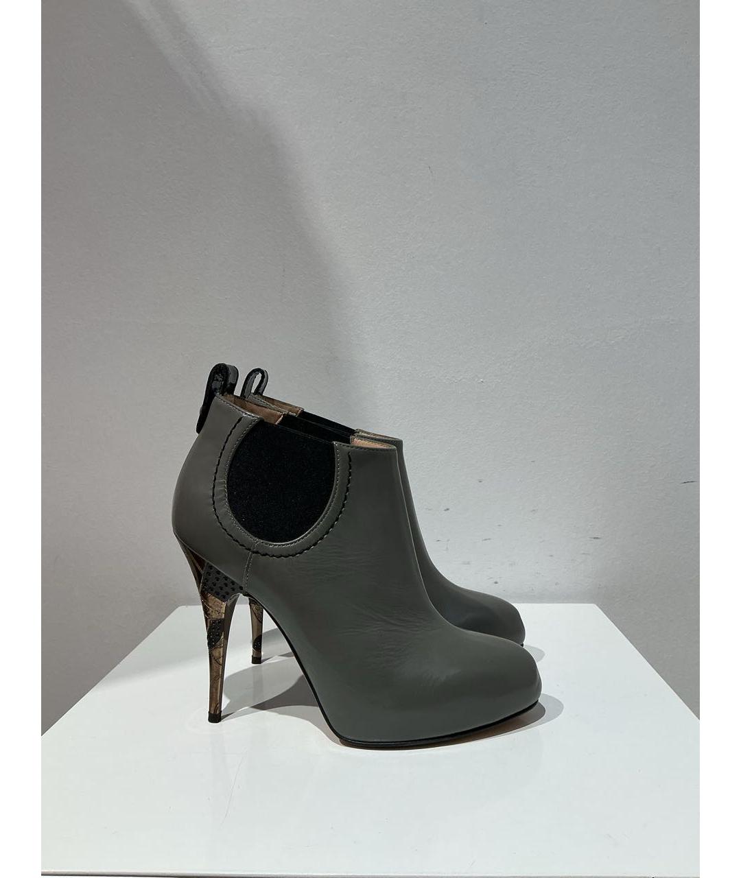 GIUSEPPE ZANOTTI DESIGN Антрацитовые кожаные ботильоны, фото 4