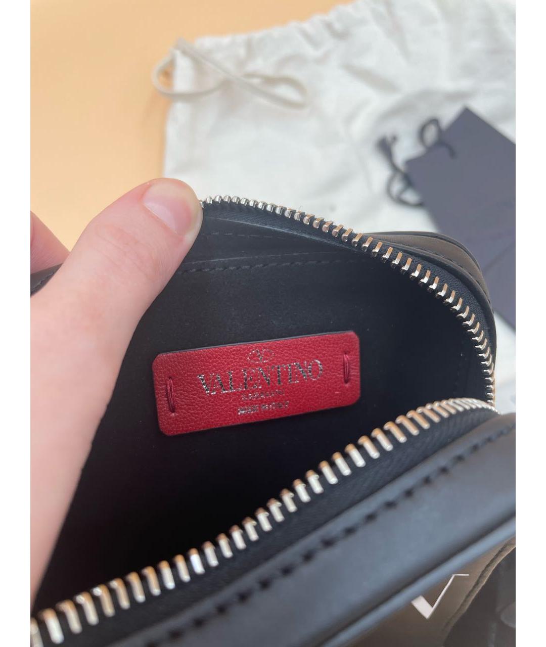 VALENTINO Черная кожаная сумка через плечо, фото 6